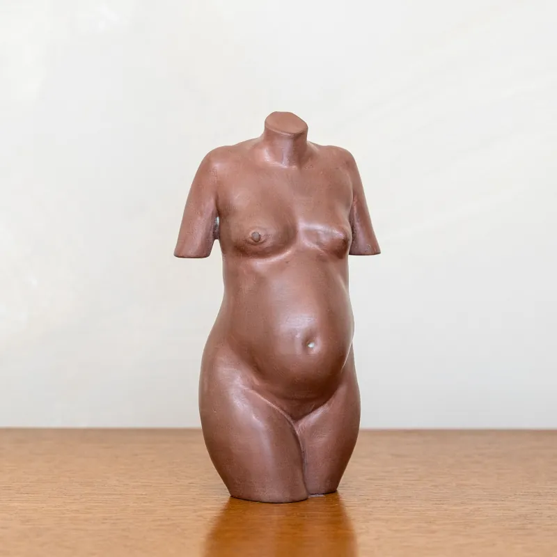 Zwangerschapsbeeldje metalfill koper